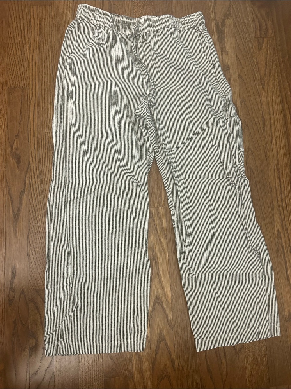 J. Crew Striped Linen-Blend Wide Leg Pants - Black & White